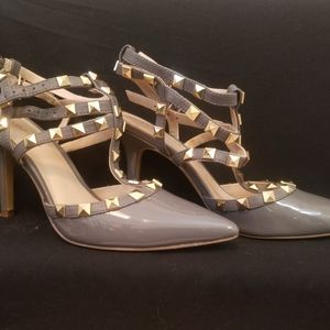 BCBGeneration grey strappy stilettos